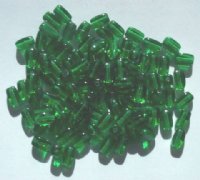 100 6x3mm Kelly Green Rectangle Beads